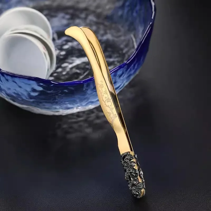 

Tea Clips Kitchen Food Tongs Salad Toast Tong Tweezer Ice Sugar Tea Clip Teaware Accessories