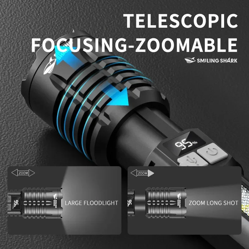 High Power LED Flashlight Rechargeable Torch Tactical Lantern Ultra Powerful Flashlight With USB Charging Outdoor