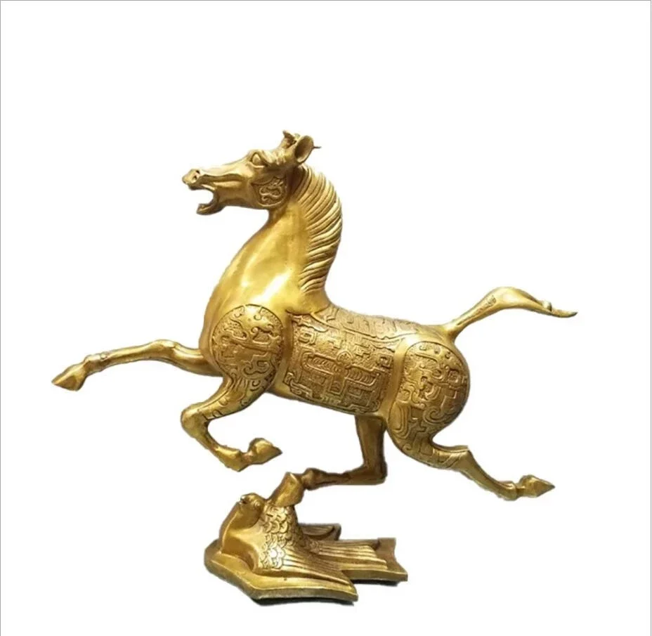 Copper Statue Pure copper handicraft Horse Stepping swallow Fengshui living room ornament