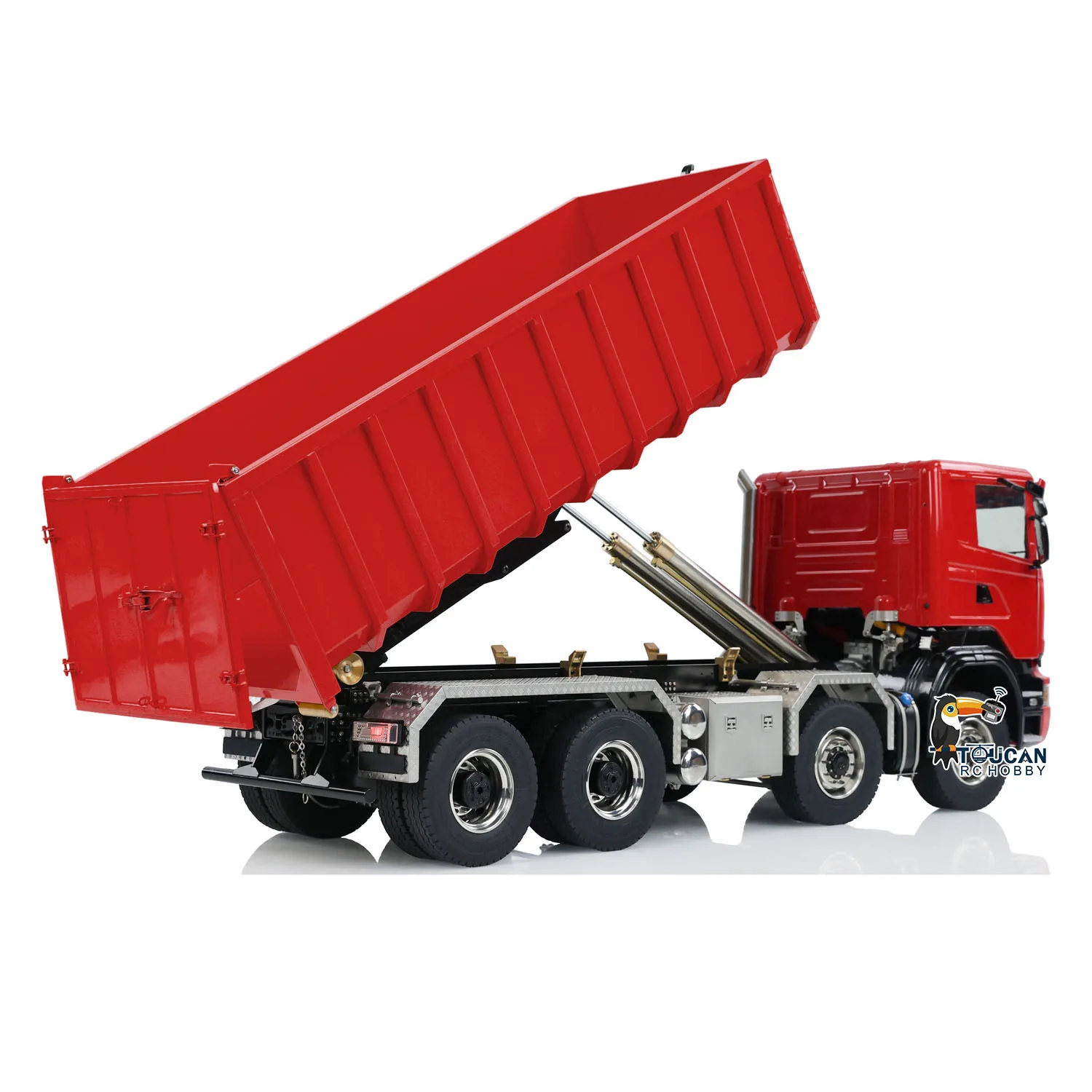 Toys 1:14 RC Hydraulic Roll Off Dump Truck 8x8 Full Dumper Car Sound Light Remoted Tipper Cars Vehicle Model for Boys Gifts