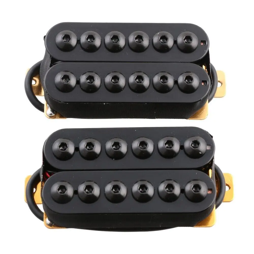 1Sets Ceramic Magnet Invader Style Guitar Humbucker Pickup Bridge & Neck Black