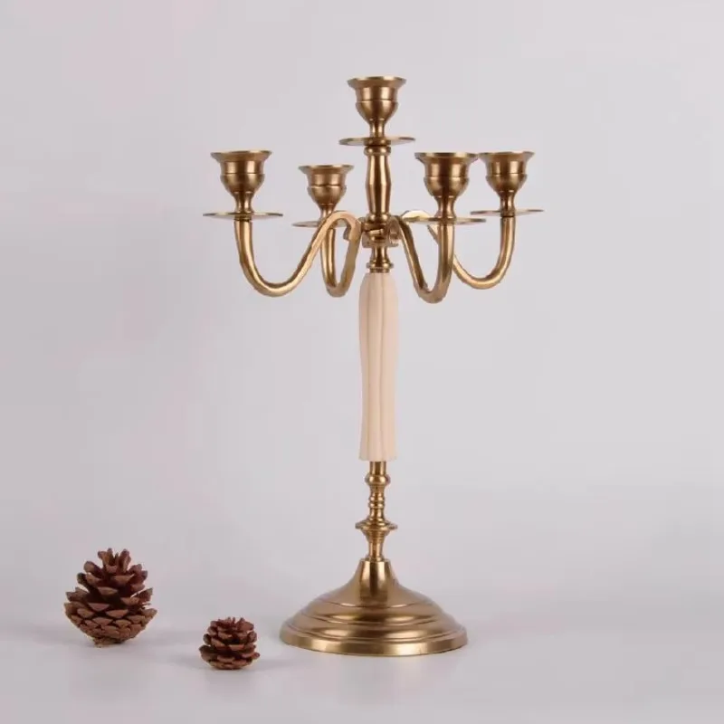 Newest Design Exclusive Candelabra 5 Arms Metal Aluminum Candle Holder Wholesale Price for Wedding Decor