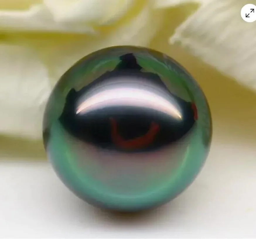 Customized Jewelry7-8mm natural south sea Tahitian black green round loose pearl undrilled