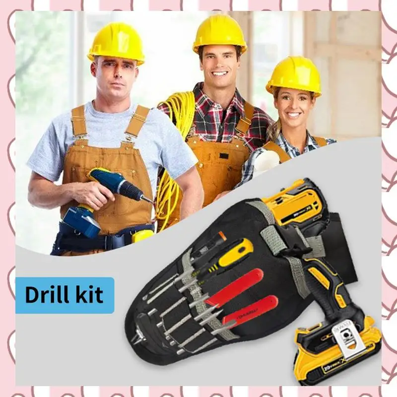 

HHTL Drill Waist Tool Bag Electric Waist Belt Tool Pouch Bag For Tools And Drill Bits
