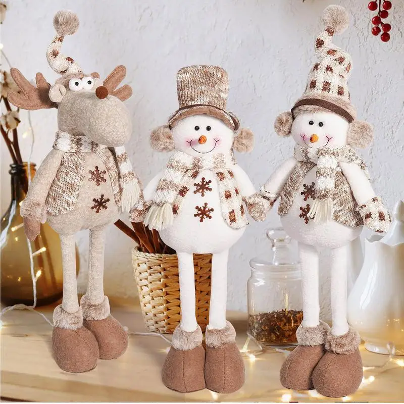 Standing Christmas Doll Reusable Plush Figurine Collectible Figurines Christmas Decorations For Front Door Couch Fireplace