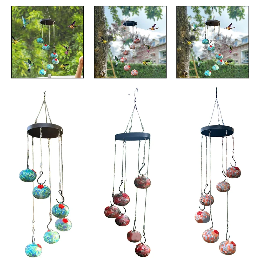 Hummingbird Feeder Hanging Type New Charming Wind Chimes Hummingbird Feeders Outdoor Garden Pet Tools Supplies