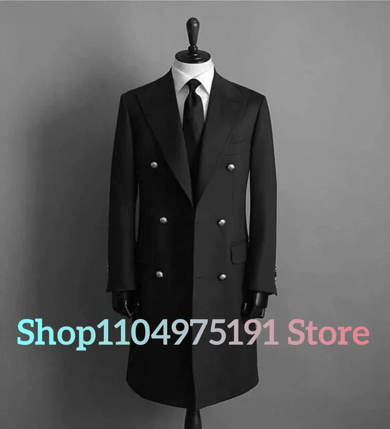 2025 New fashion men's suit Graceful jacket with pointed lapels and double-breasted buttons Formal Office Jacket Evening Dress