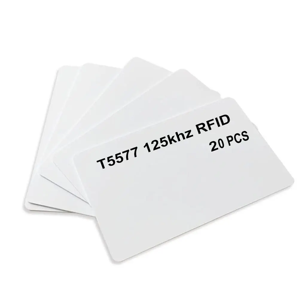 

125khz writable rewrite Blank White T5577 T5557 Plastic RFID Hotel Key Card (Black 10 Pack)