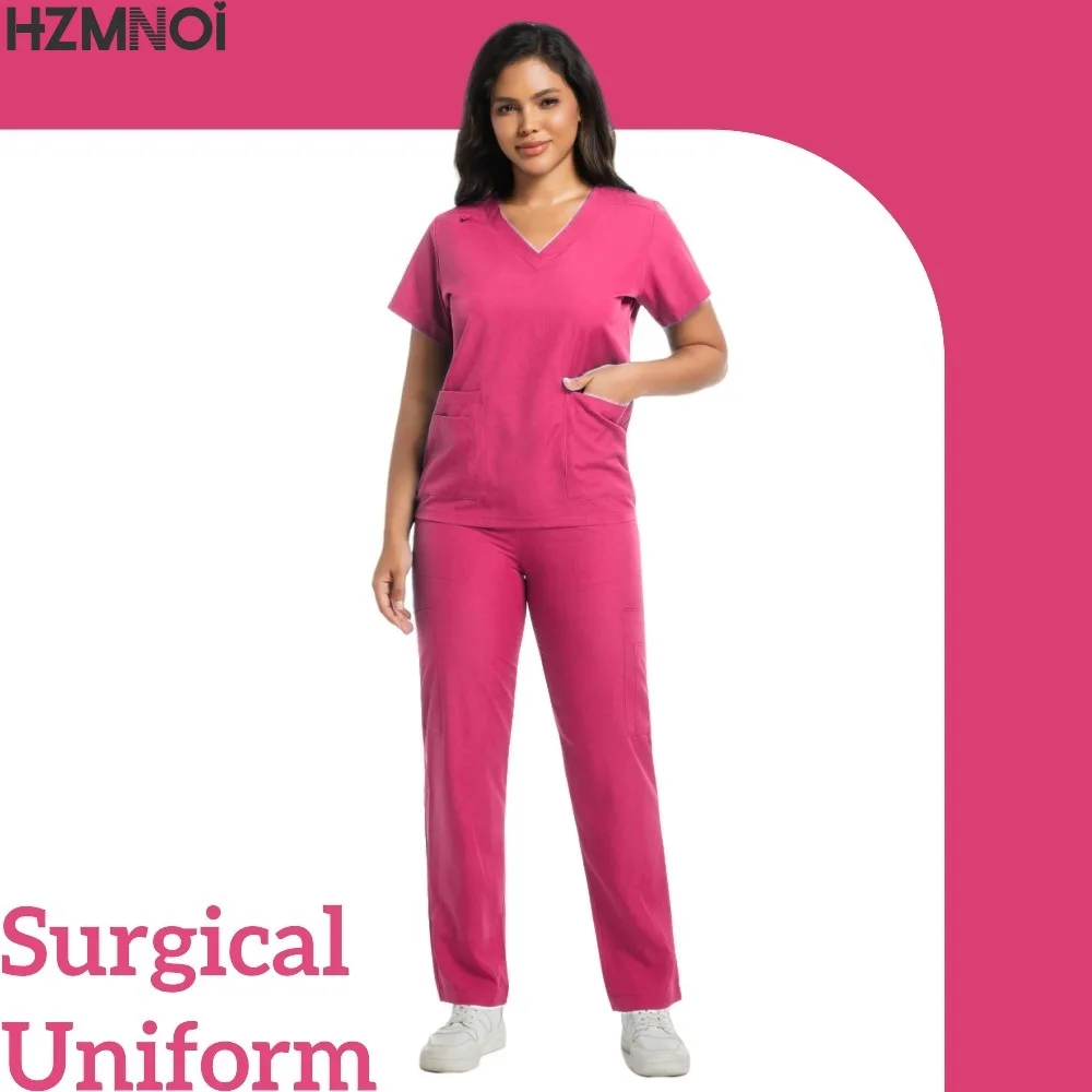 Uniforme médico de enfermera, ropa de trabajo de secado rápido para el cuidado de mascotas, conjuntos de batas para médico, bata quirúrgica para quirófano, pantalones elásticos de manga corta