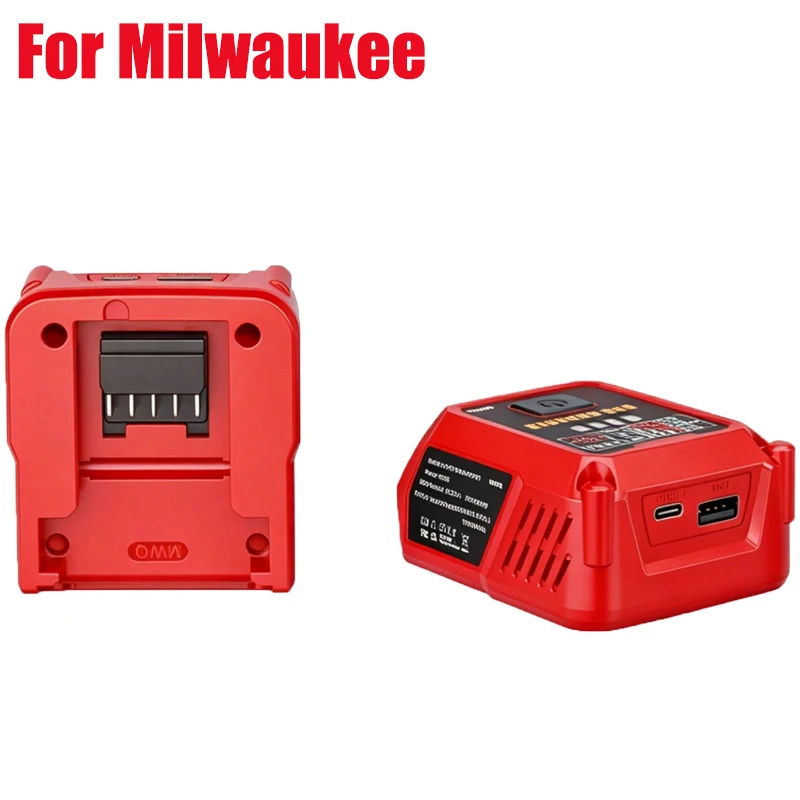

100W Fast Charging Station Portable Power Inverter with USB Type-C Port Charging for Makita/DL/Milwaukee/Bosch 18V/20V Batteries