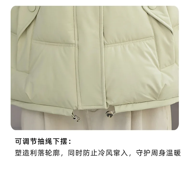 Winter Thick Puffer Coat Women Zip Up Windproof Russian Cold Weather Snow Jacket Detachable Hooded Outerwear Candy Color New