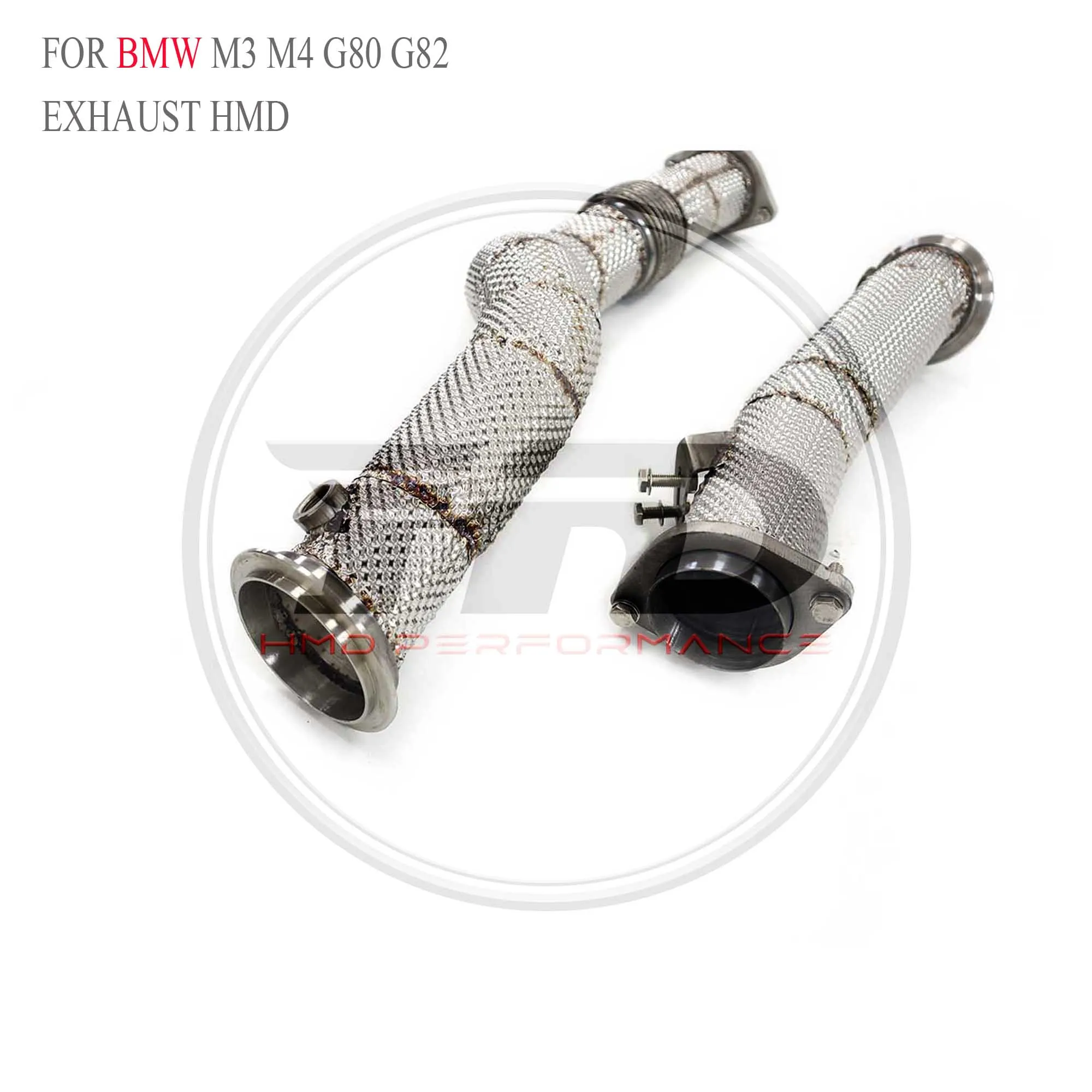 HMD رائجة البيع SS304 تحفز النازل لسيارات BMW M3 M4 G80 G82 الأنابيب الوسطى ضياع استبدال تركيب أجزاء العادم