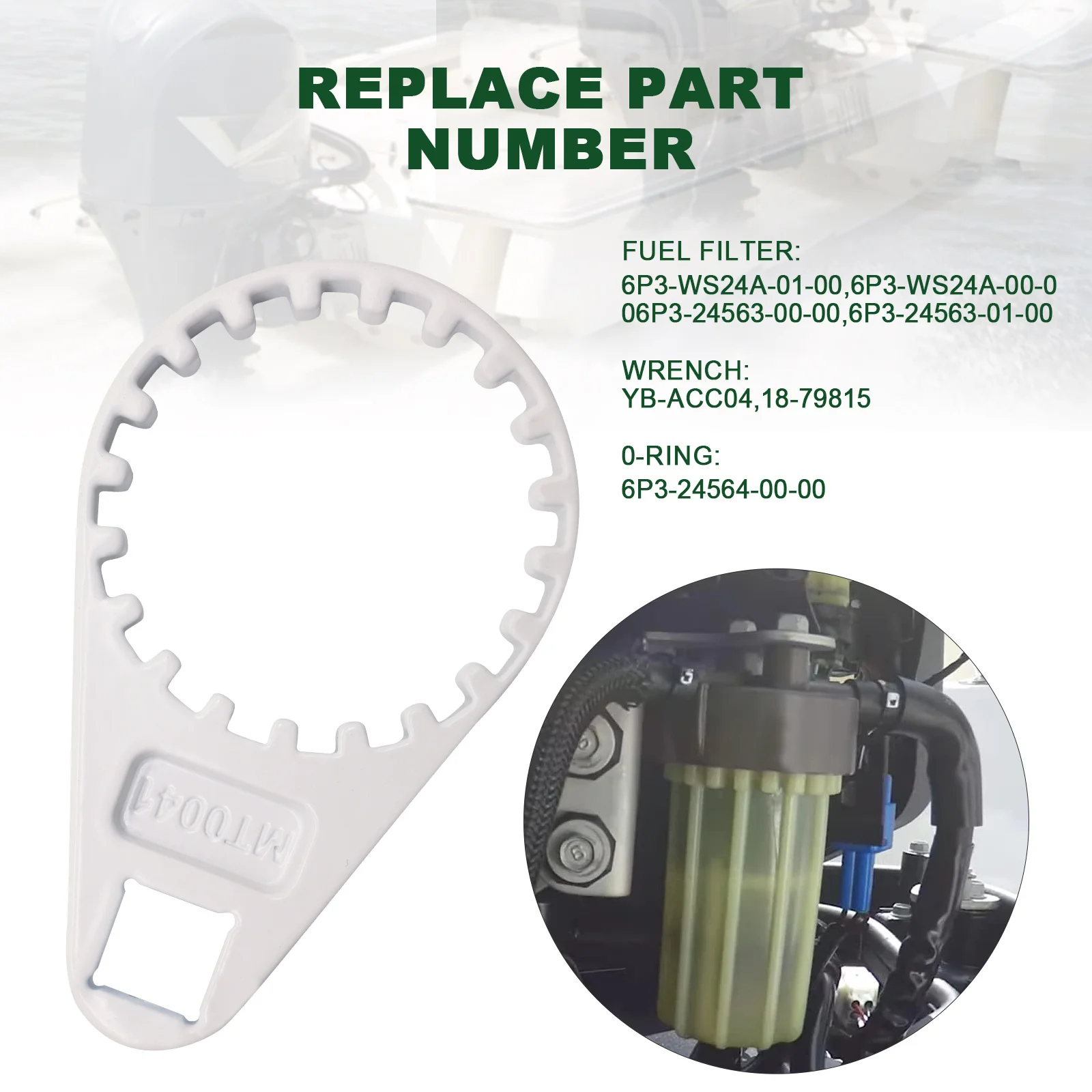 1 Sets Marine Tech Tools Fuel Water Separator Wrench Fuel Filter Wrench Fits Yamaha 4 Strokes 150-350HP & 6P3