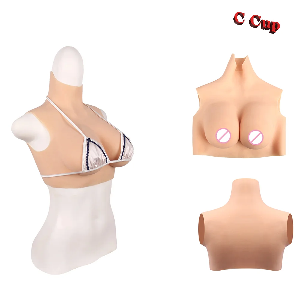 

KnowU Silicone Breast Forms Cup C Fake Artificial Boobs for Crossdresser Transvestite Sissy Drag Queen Cosplay Chest