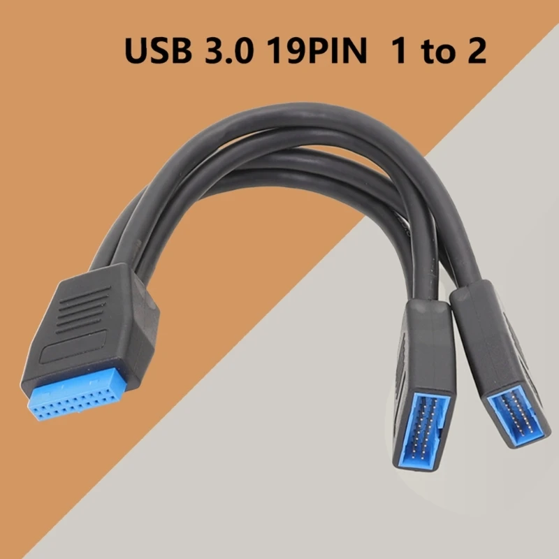 2 Port USB 3.0 Female to 20 Pin Header Motherboard Cable Internal Connection，Dual Port USB 3.0 19 Pin Y Splitter Cable F19E