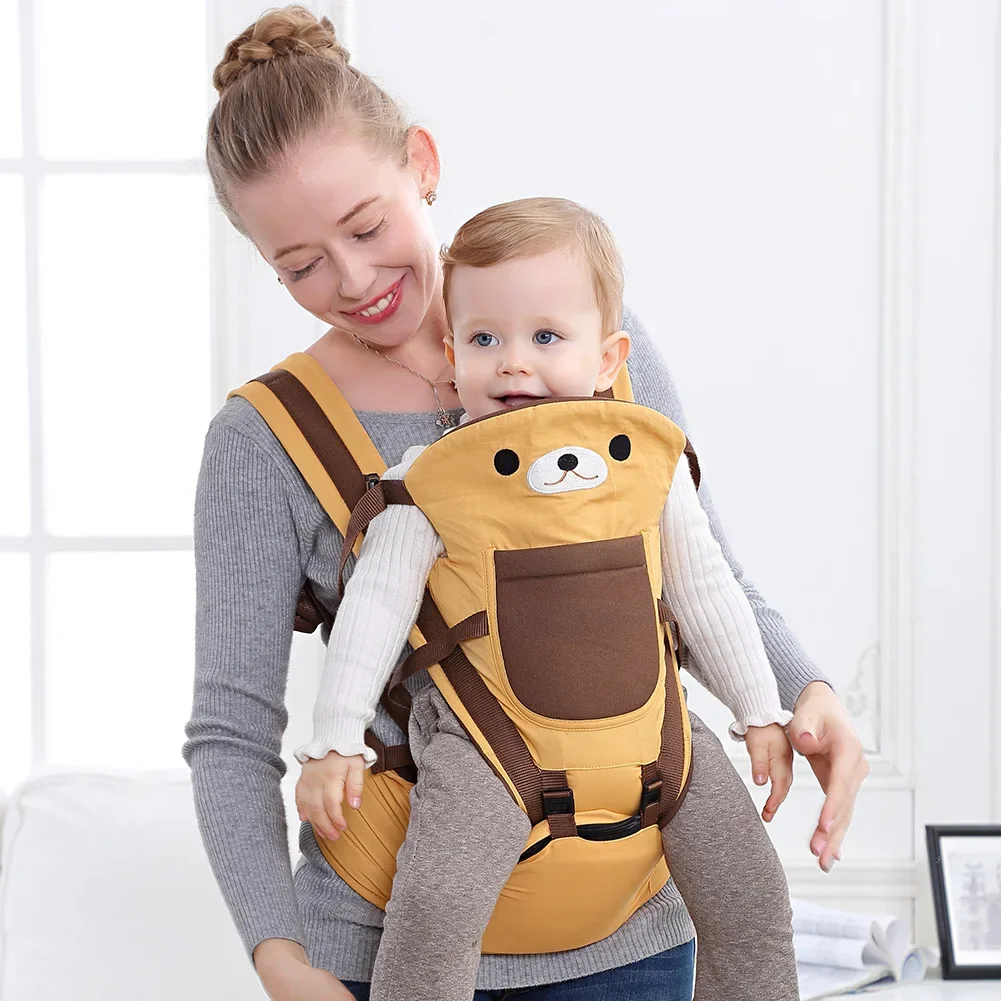 Cartoon Bear Baby Carrier Newborn Baby Front Horizontal Hold Multifunctional Baby Holding Artifact Waist Stool Carrier