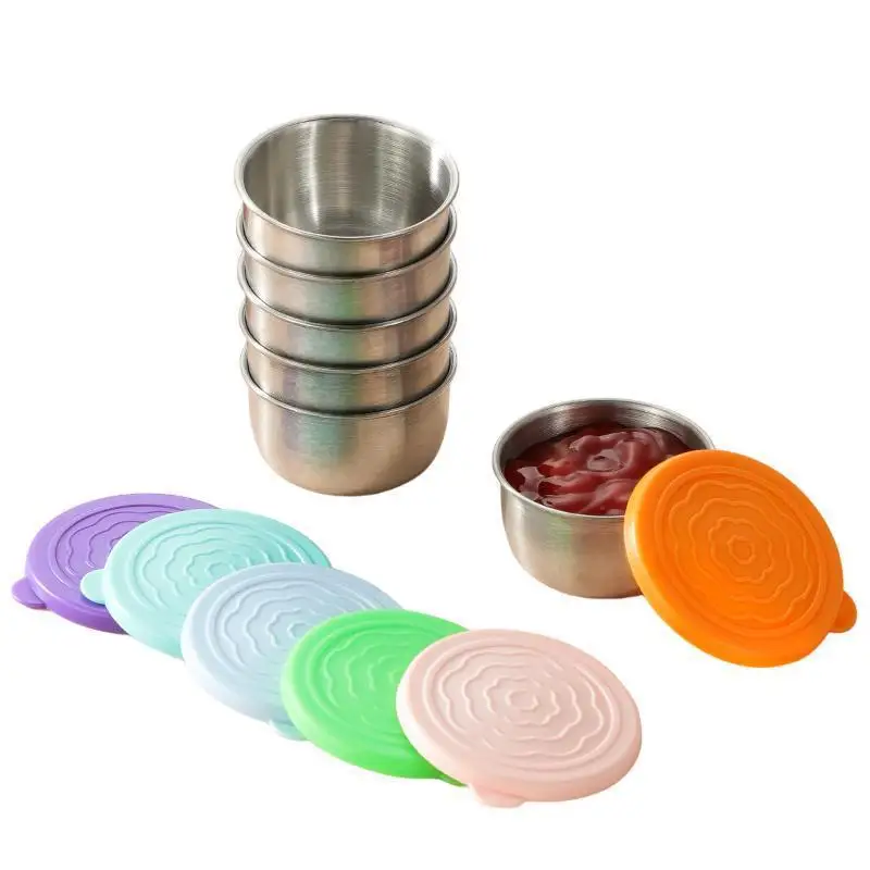 Stainless Steel Food Containers With Leakproof Lids - Dishwasher Safe Salad Dressing Cups For Meal Prep Bento & Picnic