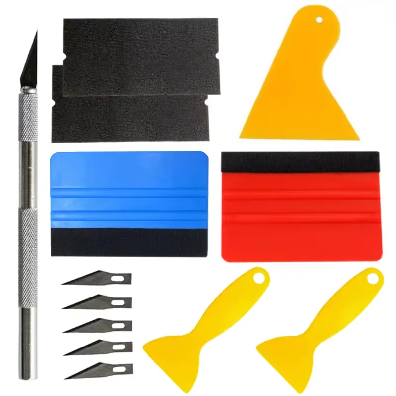 5/13 pièces outils de voiture Film d'emballage autocollant outil d'emballage véhicule film de teinte de fenêtre d'enveloppe de vinyle Kit d'outils outil d'aide à la coupe teinture de fenêtre