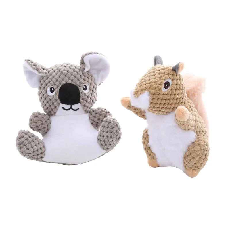 Funny Squirrel Koala Plush Dog Squeaky Toys Small Large Dogs Interactive Bite Resistant Toy Pets Accessories Supplies