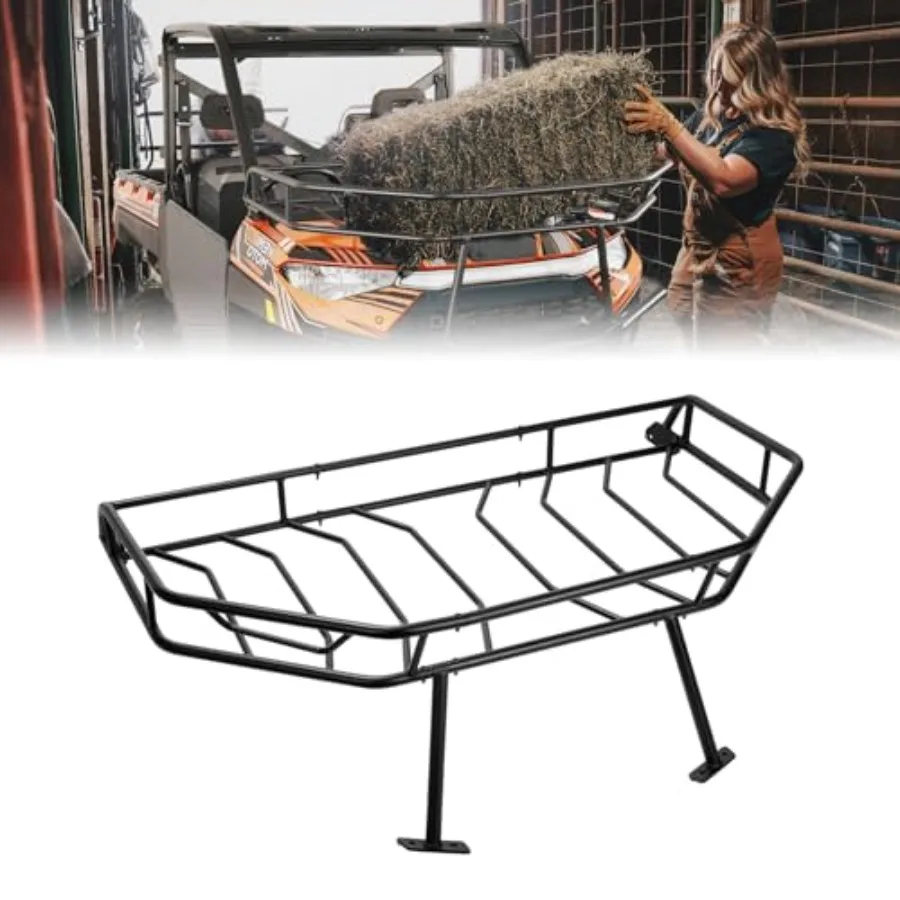 

Heavy Duty Front Storage Bracket for Polaris Ranger XP 1000 with Black Coating Steel 308 Pound Weight Limit Ideal for OffRoad a