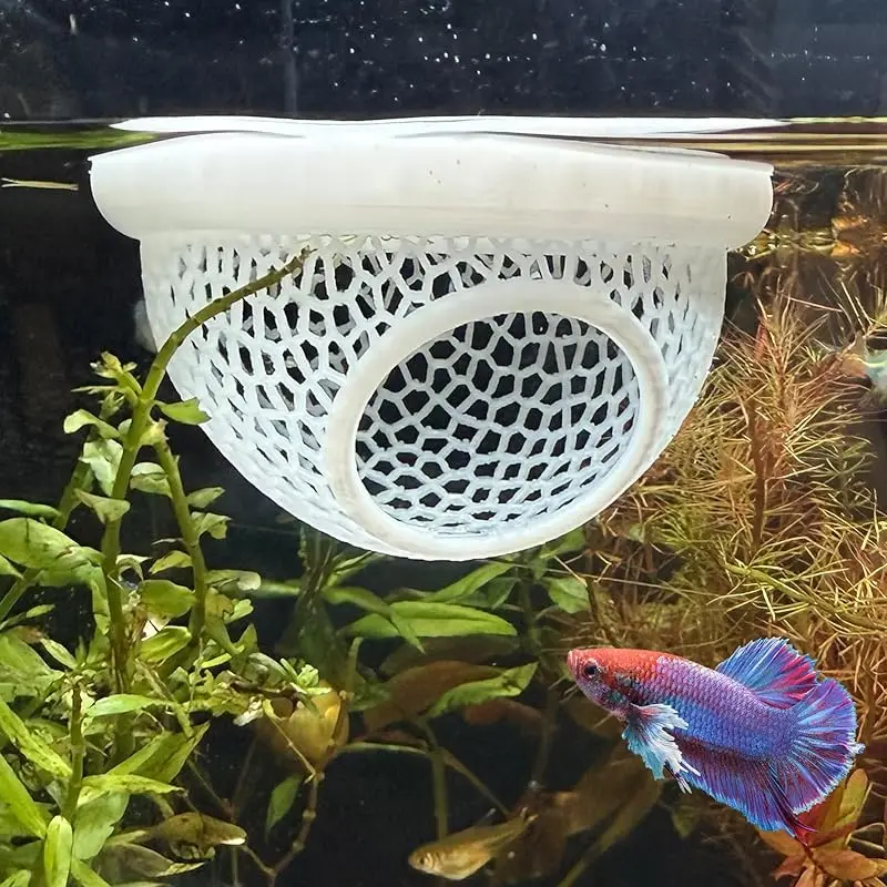 Cueva flotante impresa en 3D para acuario, refugio oculto para peces y camarones, hamaca 3 en 1, anillo de alimentación y punto de descanso, decoraciones