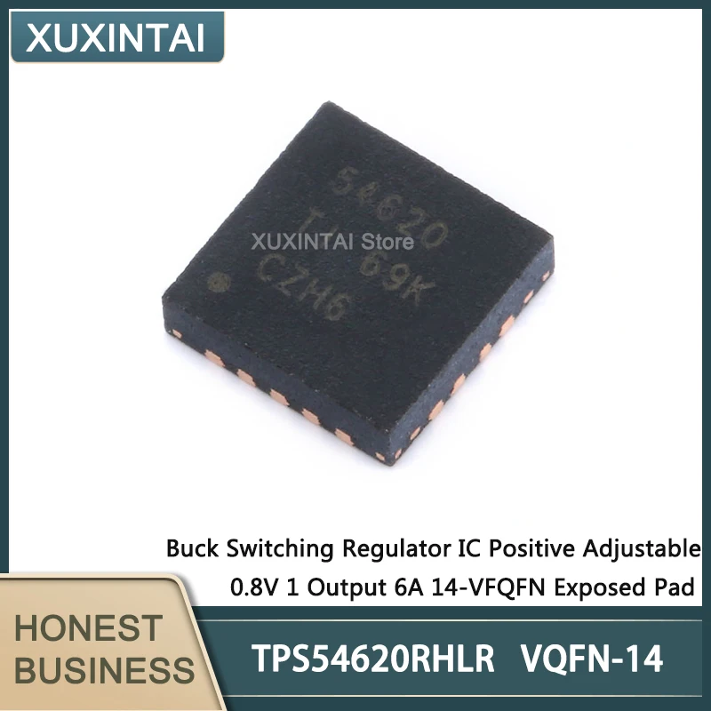 10Pcs/Lot  New Original  TPS54620RHLR TPS54620 VQFN-14  Buck Switching Regulator IC Positive Adjustable 0.8V 1 Output 6A