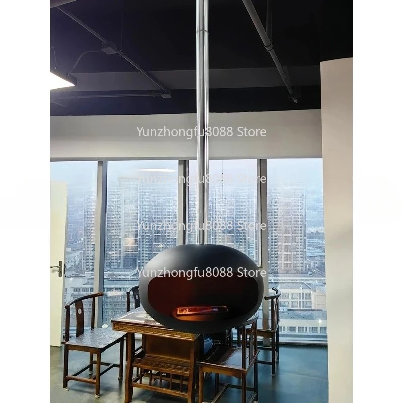 Perapian Bioetanol Gantung di Atap Cocoon Perapian Mengambang