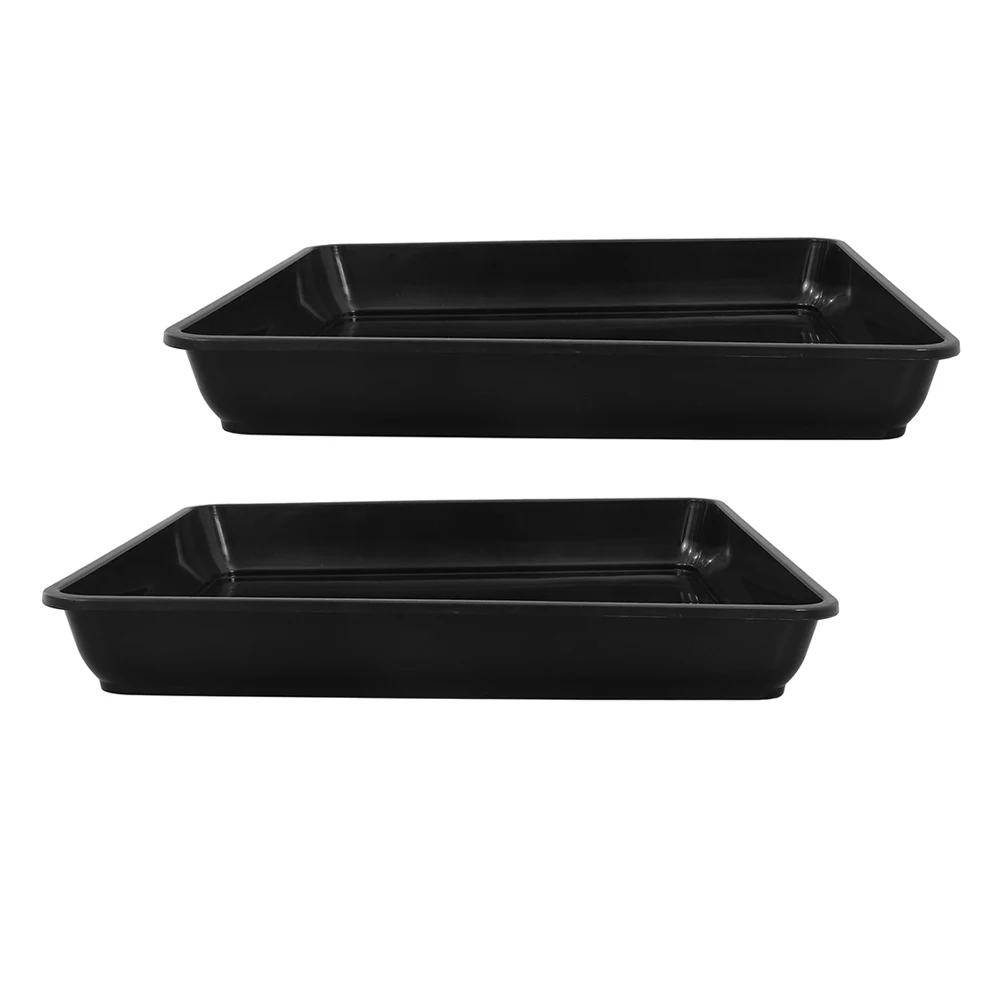 

2Pcs Square Plant Saucer Plastic Thickened Design Balcony Decor Water Collection Outdoor Durability Planter Tray