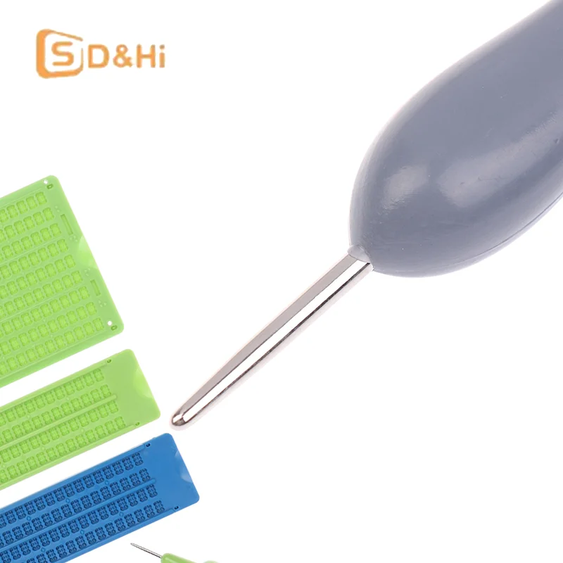 

1set Braille Writing Stylus Paper Kit Practical And Portable Learning Supplies Blind Education Supplies For School Beginners