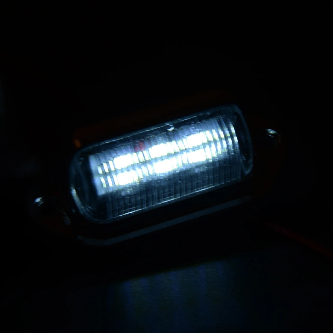 2Pcs Waterproof LED Deck Courtesy Stern Transom License Number Plate Light Fit for Marine Boat RV Trailer Truck Car 12V-24V 1.8W