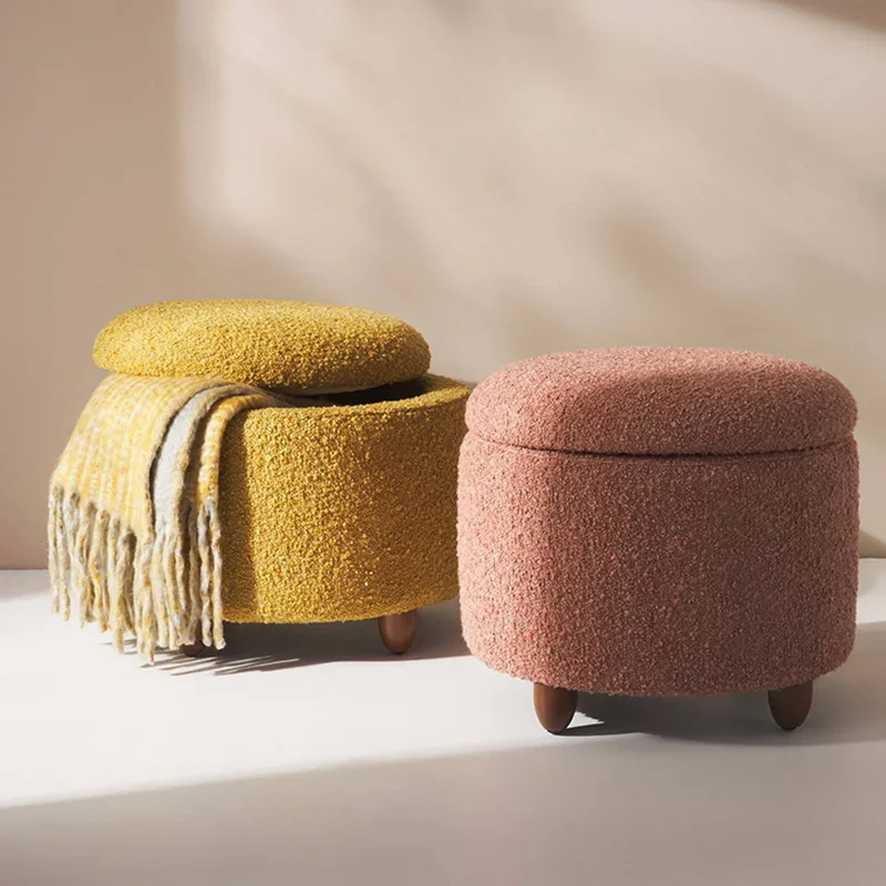 Minimalist modern storage living room, bedroom, cloakroom, minimalist storage circular stool