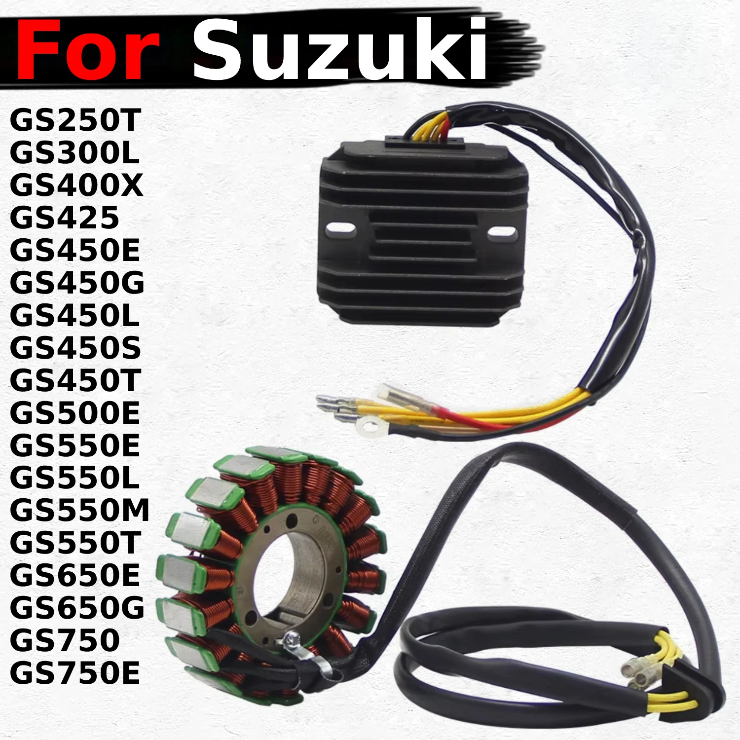 

For Suzuki GS250T GS300L GS400X GS425 GS450E GS450G GS450L GS450S GS450T GS650G Motorcycle Stator Coil + Regulator Rectifier