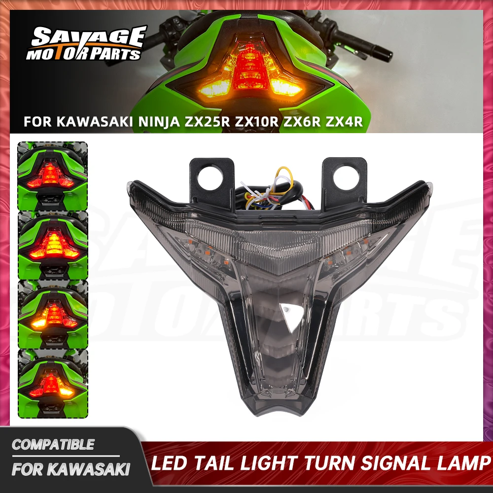ZX4RR 2026 LED Tail Brake Light Integrated Turn Signal Light For Kawasaki Ninja ZX25R ZX10R ZX6R Motorcycle Taillight Stop Lamp