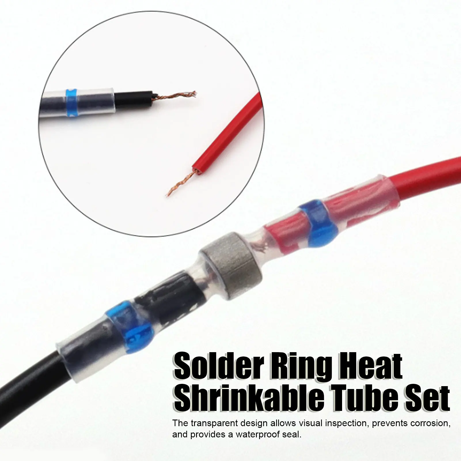 100Pcs Solder Ring Heat Shrinkable Tube Set Colorful Insulation Cable Connect Terminals