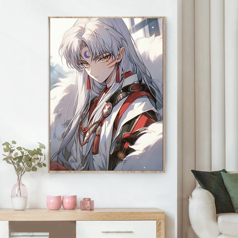 

Modern Simple Cartoon Night Dog Fork Diamond Sticker DIY Handmade Living Room Decorative Painting with Frame Home Fabric