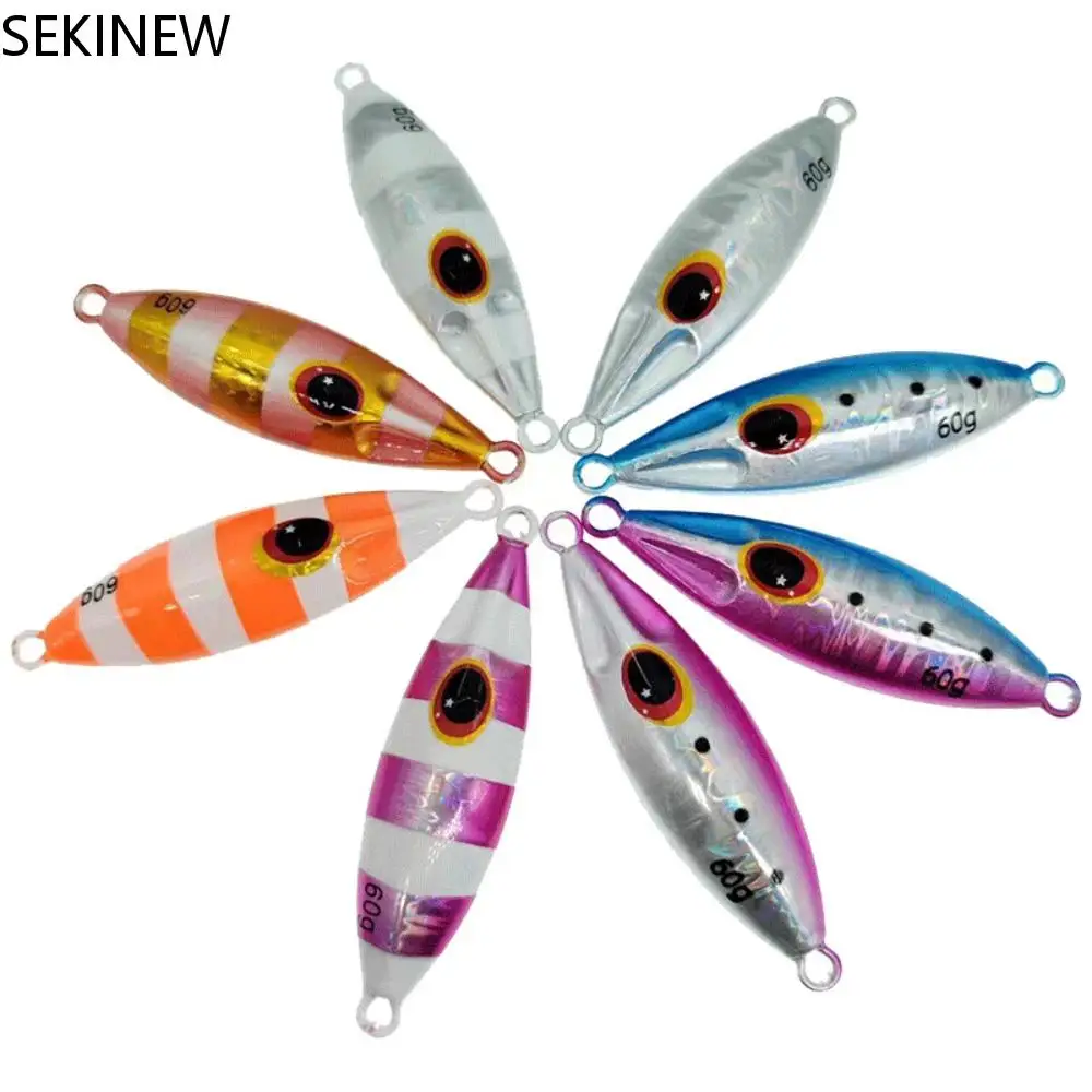 Noctilucent Slow Bee Jig Fishing Tackle Slow Sinking Jigging Slow Pitch Jig Hard Bass 30G 40G 60G Metal Jig Spoon Lure Seabass