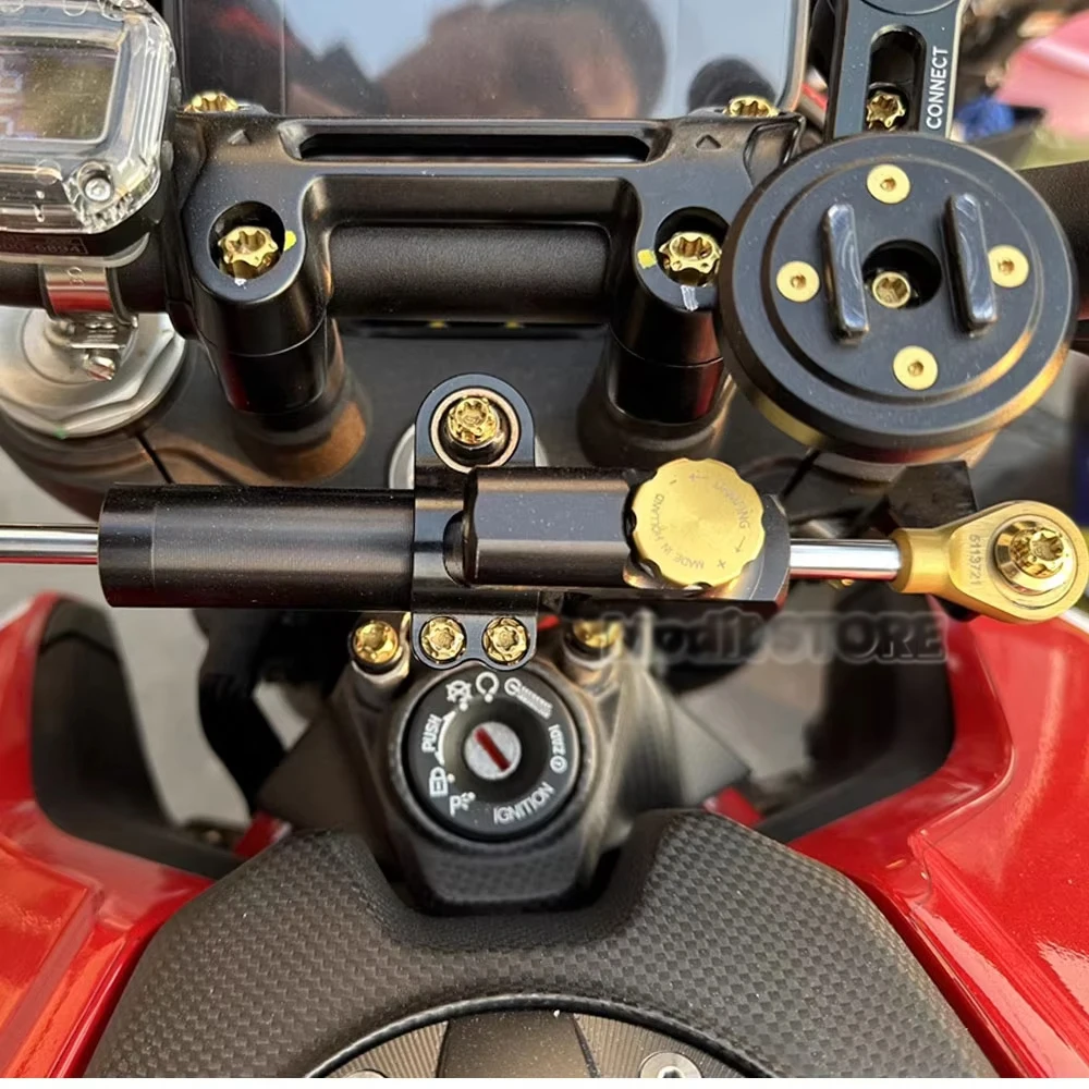    Nowy zestaw stabilizatora układu kierowniczego motocykla z amortyzatorem i wspornikiem montażowym do Ducati Hypermotard 950 HYPERMOTARD950 SP
