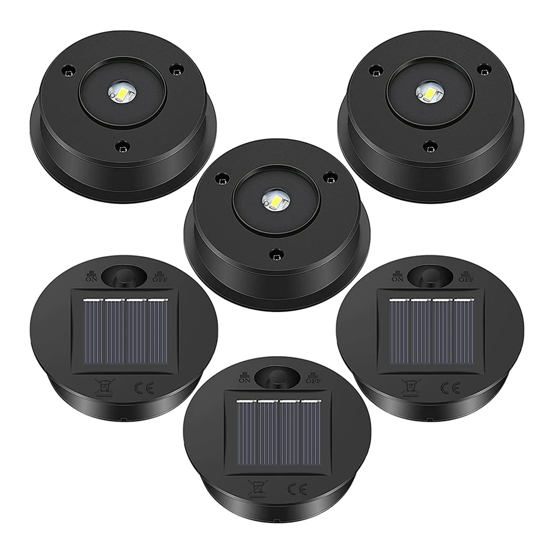 

A95I-6 Pcs Solar Lights Replacement Top 7 Lumens Solar Lantern Parts LED Solar Panel Lantern Lid Lights for Outdoor Hanging