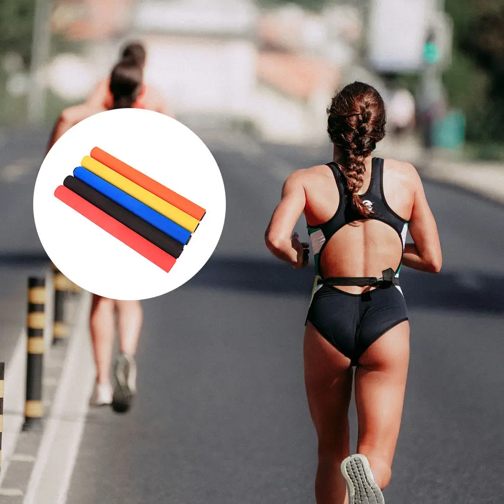 5Pcs Reliable Wear-Resistant Sponge Relay Sticks Smooth Fall-Resistant Surface for Children Competition Relay Race Training