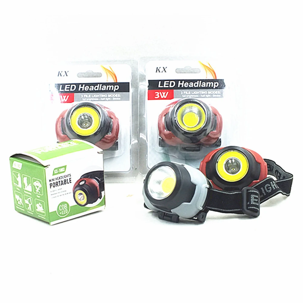 Portable LED Headlamp Powerful COB Super Bright Emergency Headlight Mini Head Lamp Night Running Head Light Head Flashlight AAA