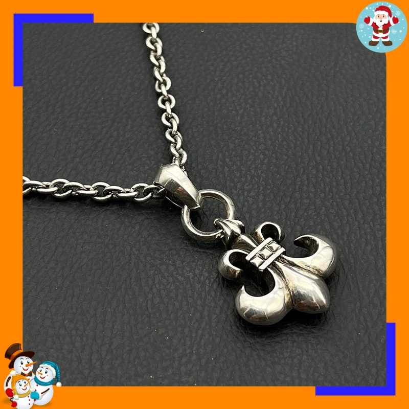 Premium Retro Water Drop Ring Scout Flower Necklace Medium Iris Hip-hop Personality Pendant Classic Trendy Brand