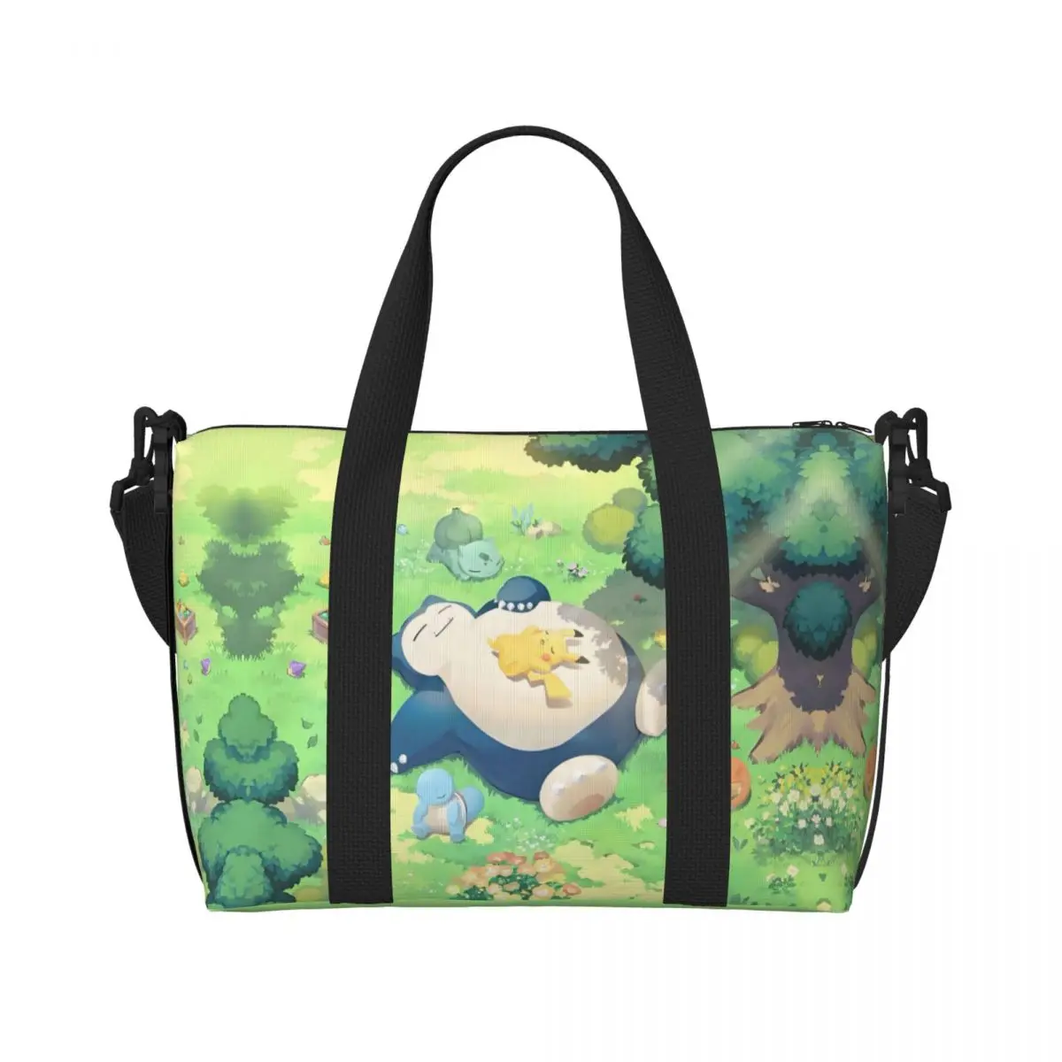 

Пляжная большая сумка Snorlaxs на заказ для женщин, пляжные дорожные сумки с большим отделением и рисунком монстра для спортзала