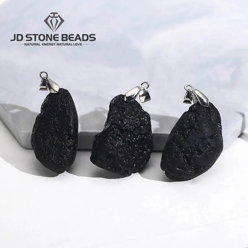 1Pcs Natürliche Meteoriten Anhänger Schwarz Indochinite Tektite Cosmic Power Energie Glück Gesundheit Stein Für Schmuck Machen Diy Halskette