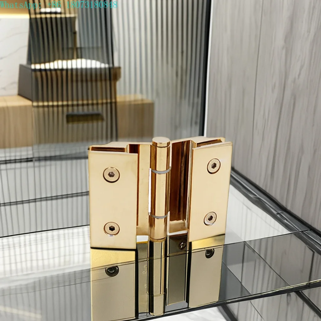 

China Customized Color Modern Bathroom Brass Zinc Alloy Material Chrome Polished Gold Shower Screen Glass Movable Door Hinge