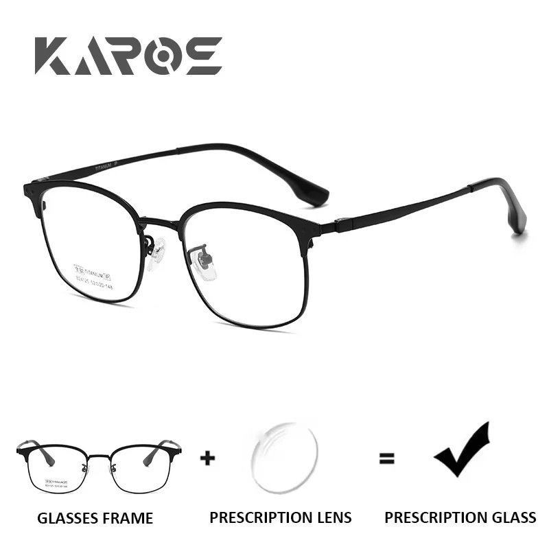 

KAROS Pure Titanium Square Optical Lenses With Prescription Myopia Photochromic Glasses Progressive Lenses For Man