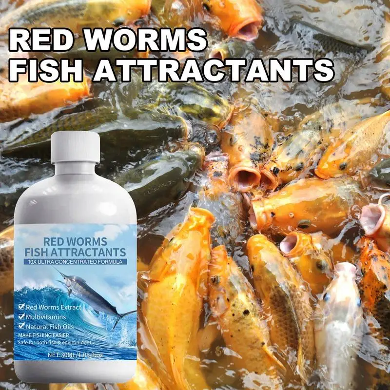 Red Worm Scent Fish Attractants For Baits 30ml Natural Red Worm Bait Scent High Concentration Fish Bait Enhancer Enhancer For