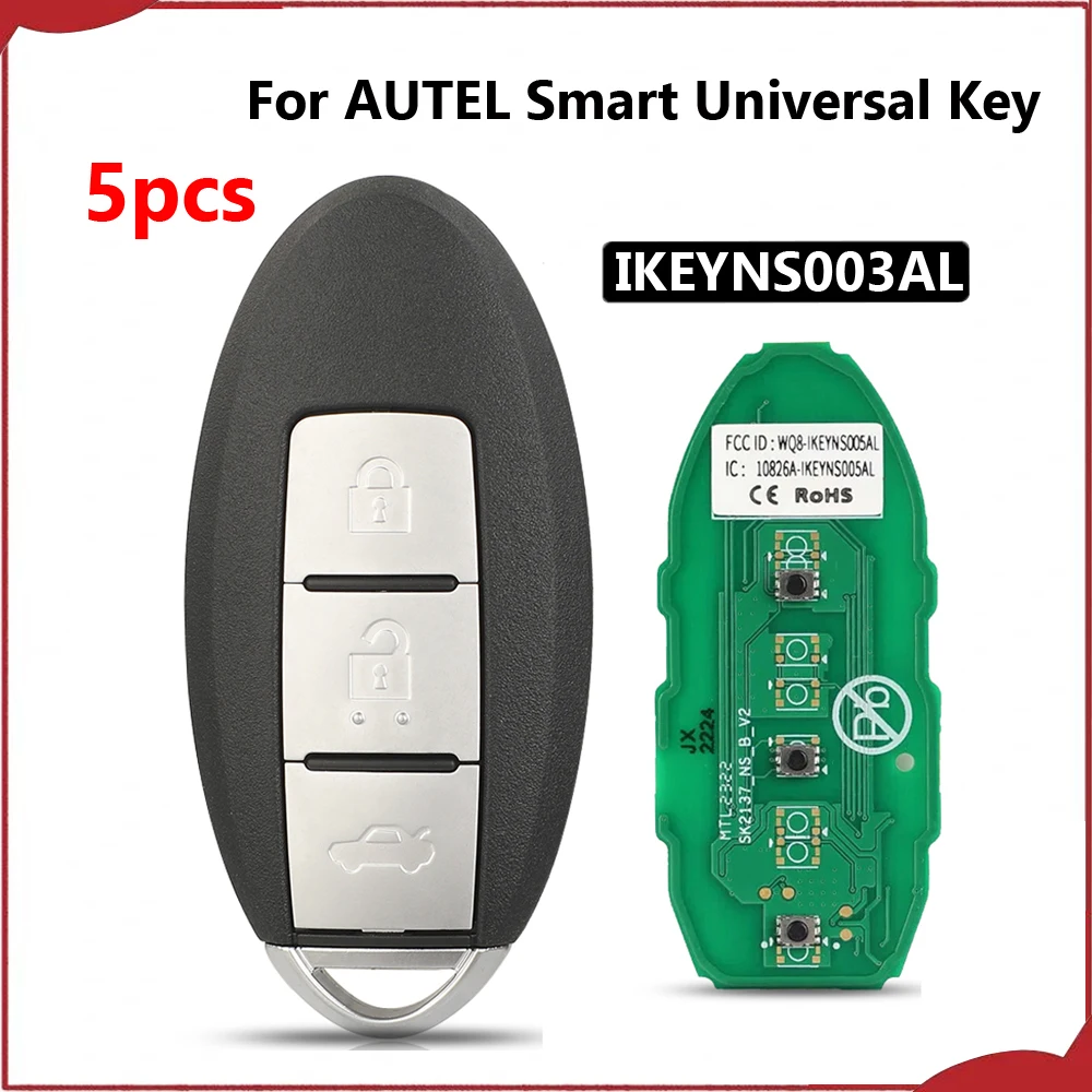 jingyuqin New 5pcs 3B For Nissan AUTEL IKEYNS003AL Smart Universal Key KM100 KM100E IM508 IM608Pro MAXIIM IKEY Premium Style