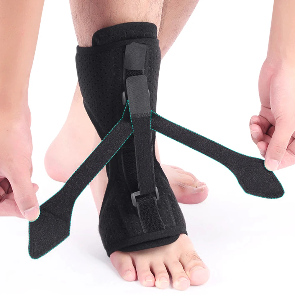1 Stück Plantarfasziitis-Nachtschiene, verstellbare Stütze mit 3 Riemen für Plantarfasziitis, lindert Fußabfall, Tag- und Nachtgebrauch