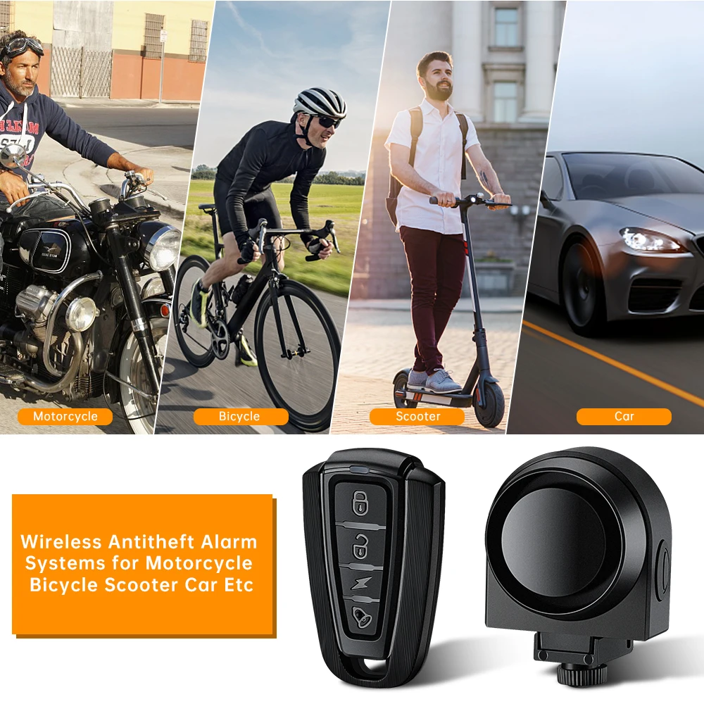 Gadpow Wireless Bicycle Vibration Alarm USB Charging Motorcycle Bike Alarm Remote Control Anti-theft Bike Detector Alarm System