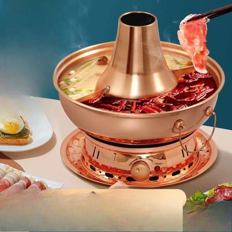 Copper hot pot electric carbon, dual-purpose pure copper old-fashioned, charcoal copper pot